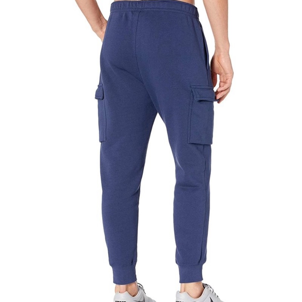 Nike Sportswear Club Men’s Navy Cargo Fleece Joggers with Side Pockets - Picture 3 of 11